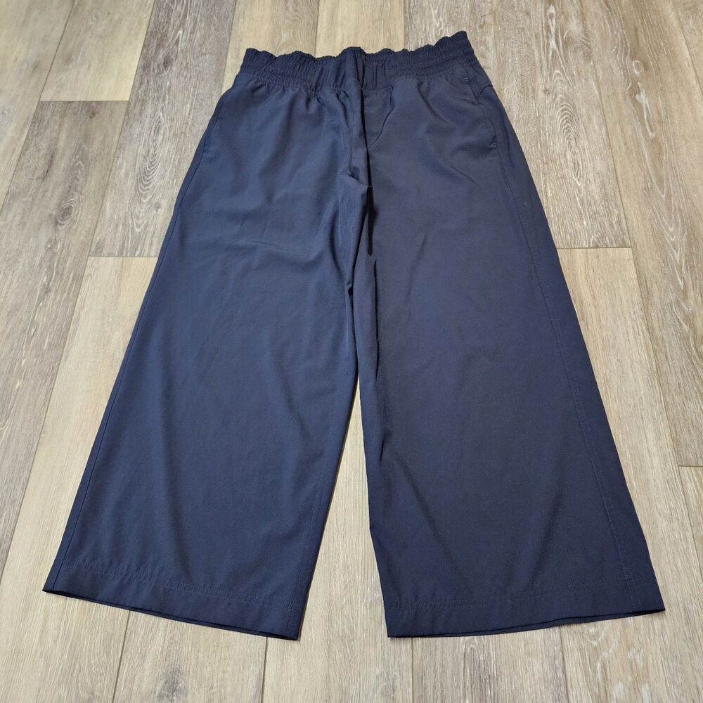Calia Carry Underwood Navy Blue Pull On Wide Leg Cropped Pants Women's Medium